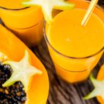 Batido de papaya, naranja y cañahua